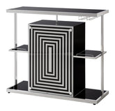 Coaster Zinnia 2-tier Bar Unit Glossy Black and White Model 130076